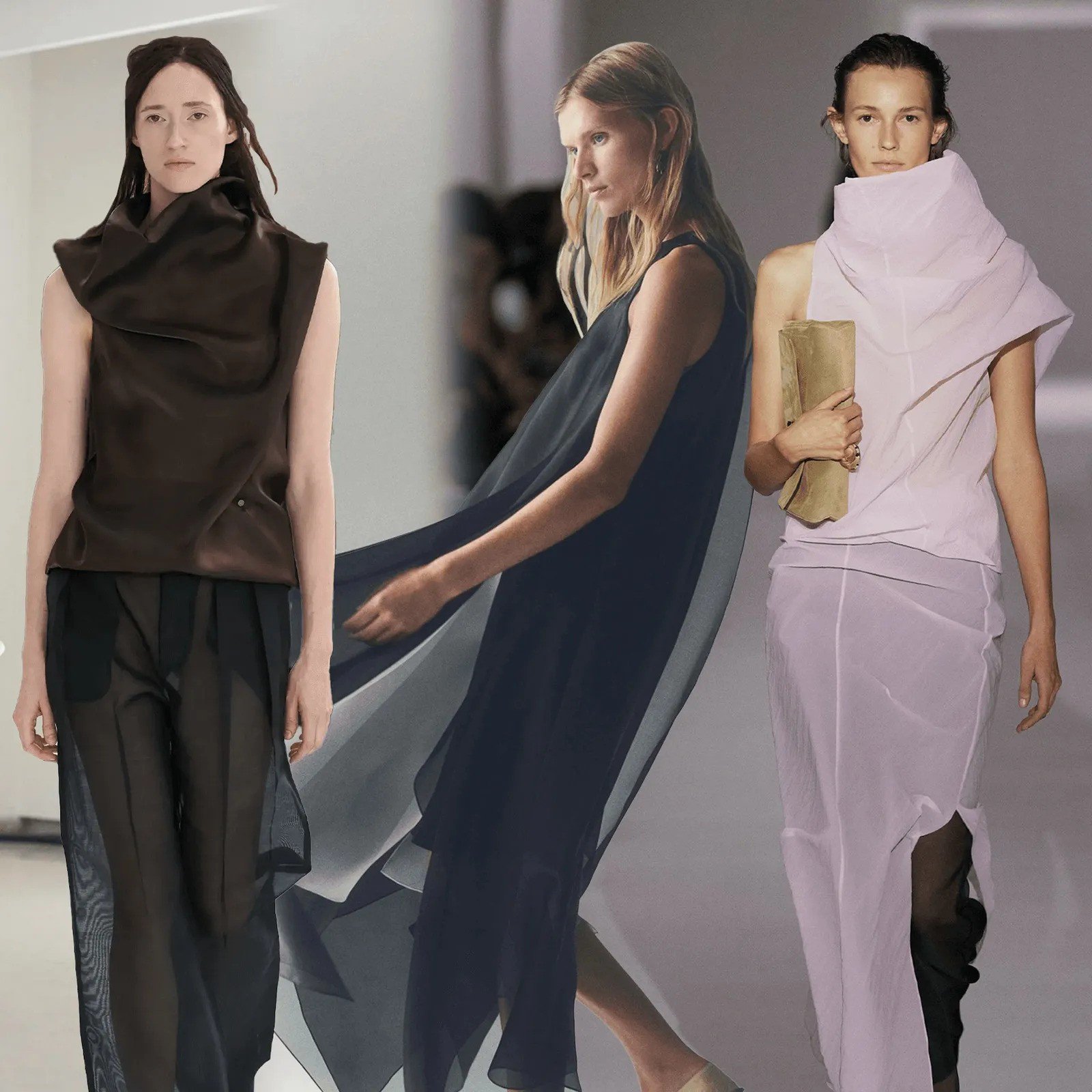 Hinh anh Trào lưu “mong manh” trỗi dậy: voan chiffon mỏng tang, ren rách, lụa nhàu nát 12