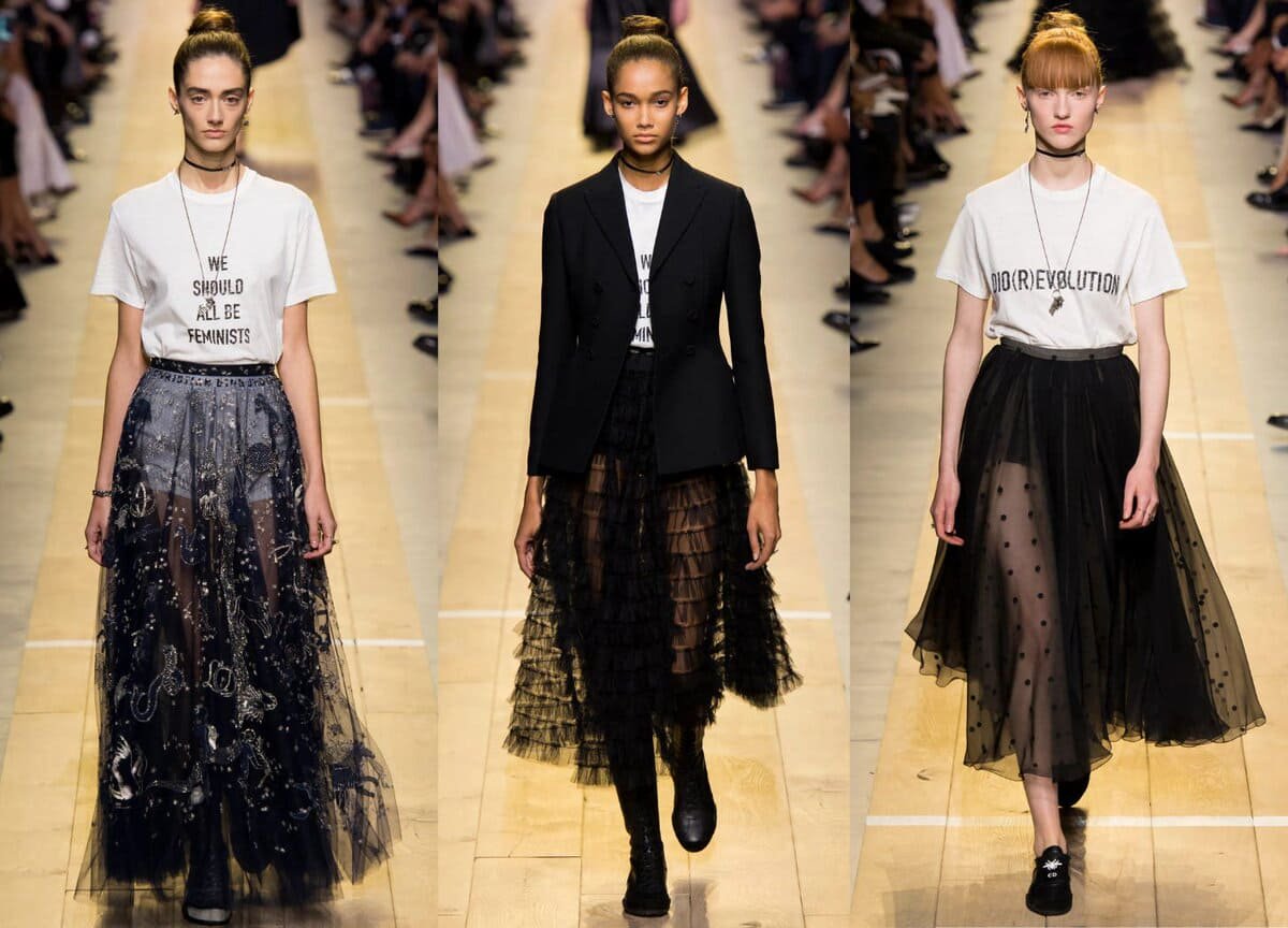Chiếc áo phông cùng thông điệp “We should all be feminists” trong bộ sưu tập Dior Thu Đông 2016