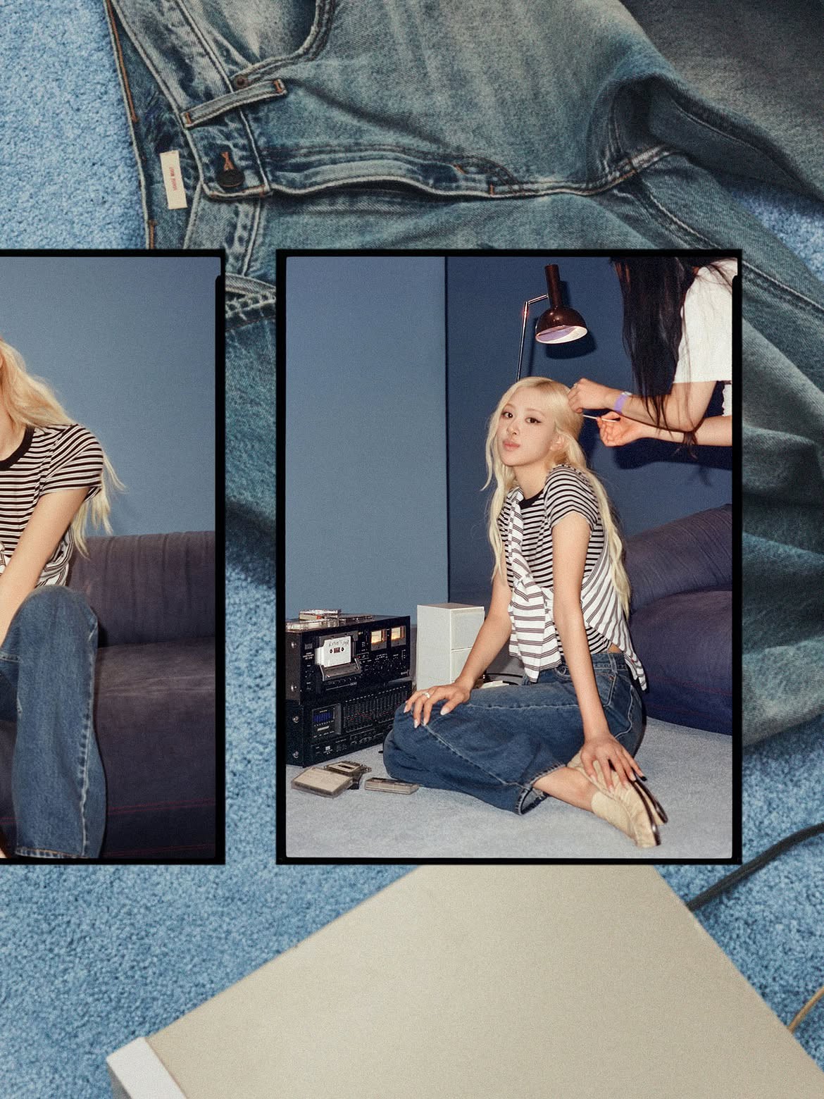 Hinh anh Rosé (BLACKPINK) tự tay stylishing cho bộ sưu tập mới cùng Levi's 3
