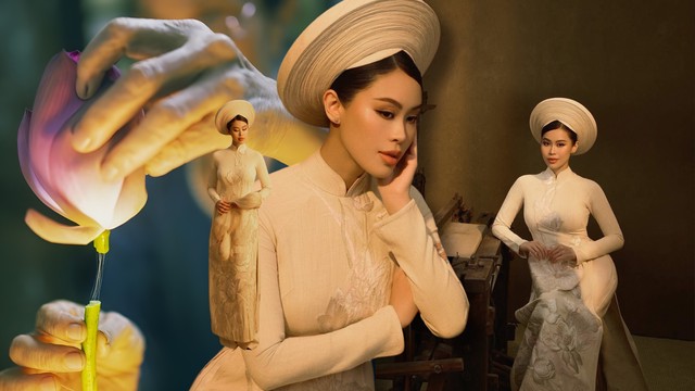 Tơ sen trong ngày cưới của Tiên Nguyễn: Sợi vải cổ truyền và ước nguyện tương lai