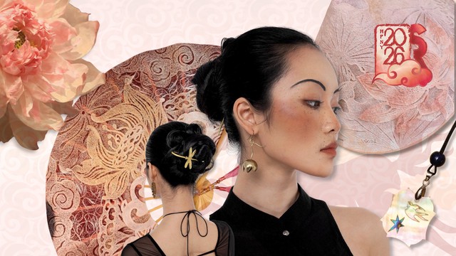 Phụ kiện thủ công Việt sánh đôi cùng áo dài dịp Tết