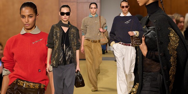 Tory Burch Thu Đông 2026: Chiếc quần nhung gân của cha