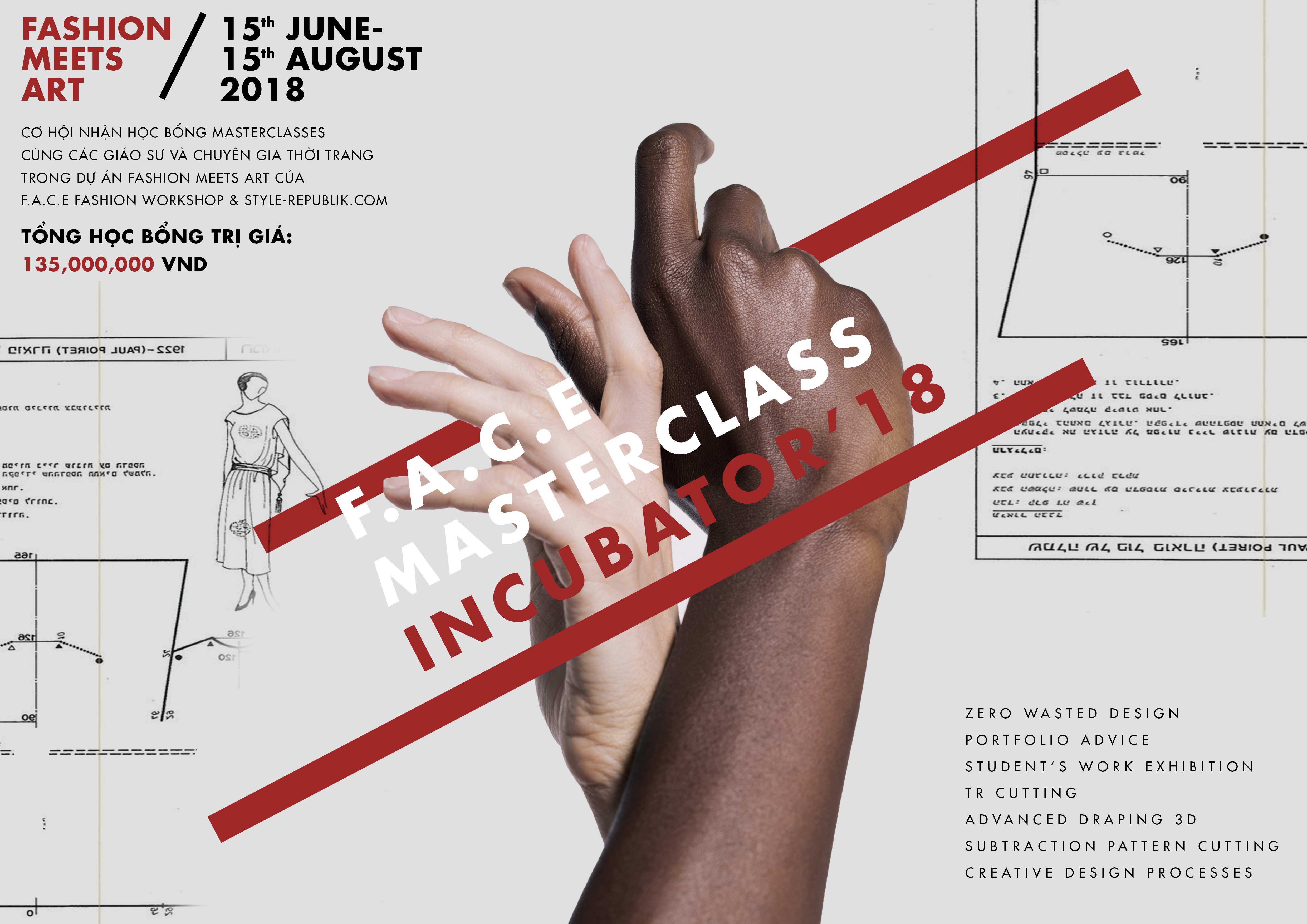 Học bổng thời trang F.A.C.E Incubator Scholarship 2018: Cơ hội tham gia Khóa học Masterclass với giáo sư quốc tế