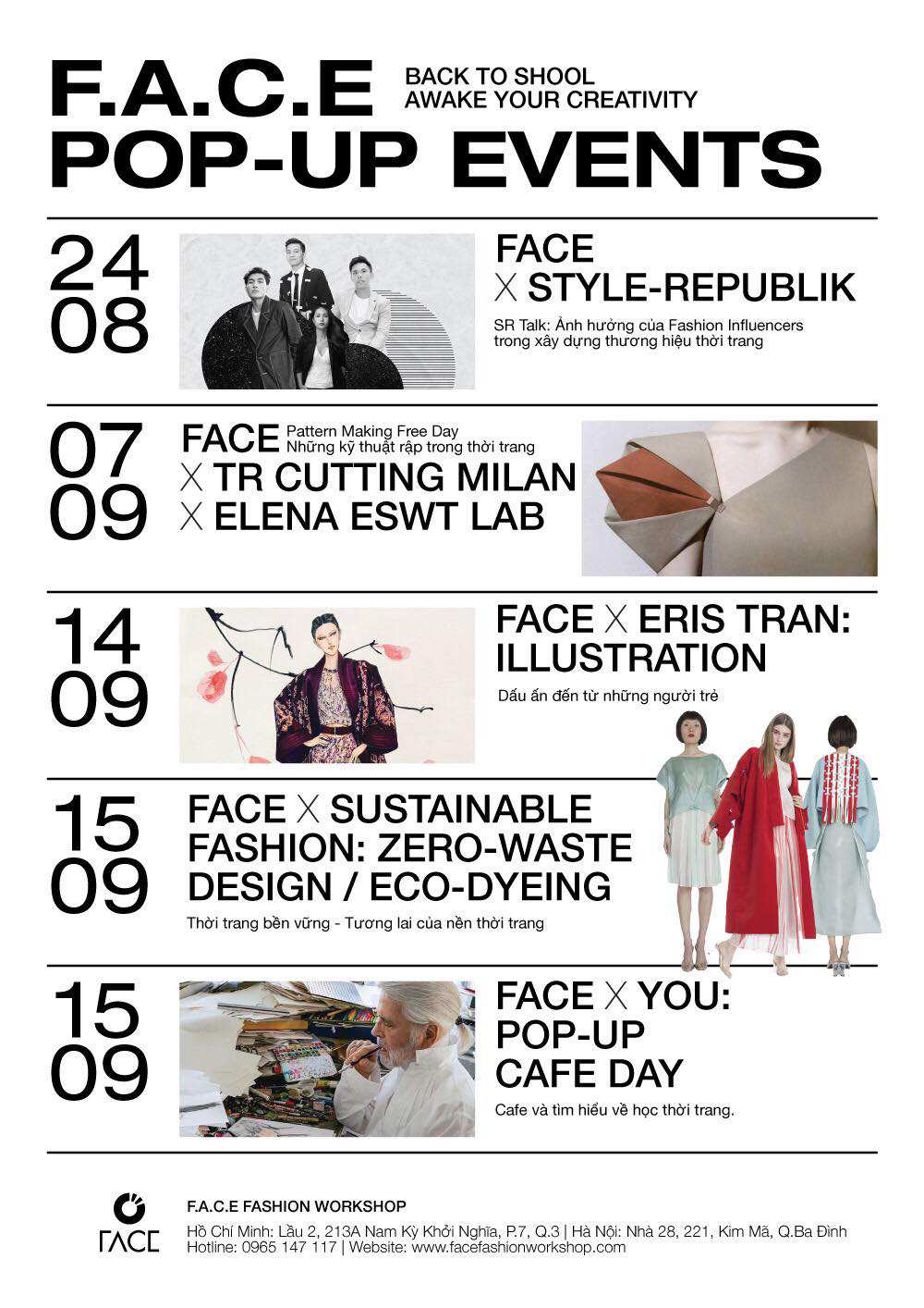 F.A.C.E POP-UP EVENTS: Chuỗi sự kiện đánh thức sự sáng tạo trong thiết kế thời trang