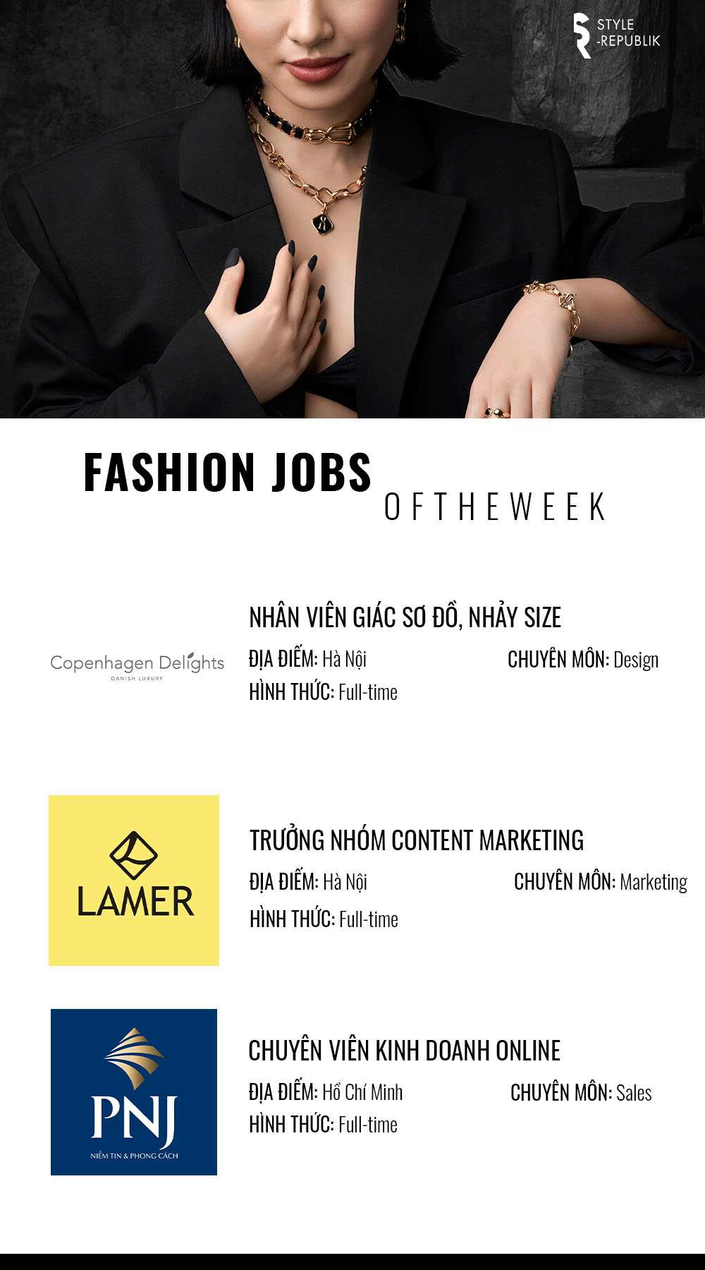 Việc làm thời trang tại Copenhagen Delights, Lamer và PNJ Việc làm thời trang tại Copenhagen Delights, Lamer và PNJ