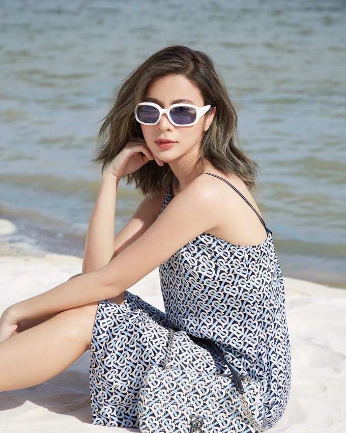 Kao Supassara tham gia chiến dịch Burberry TB Summer Monogram 2021 tại Samut Prakan, Thái Lan