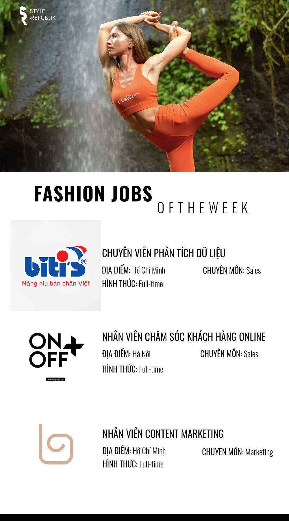 Hinh anh [Fashion Jobs of the Week] Việc làm thời trang tại Biti’s, Olaben và ONOFF 1