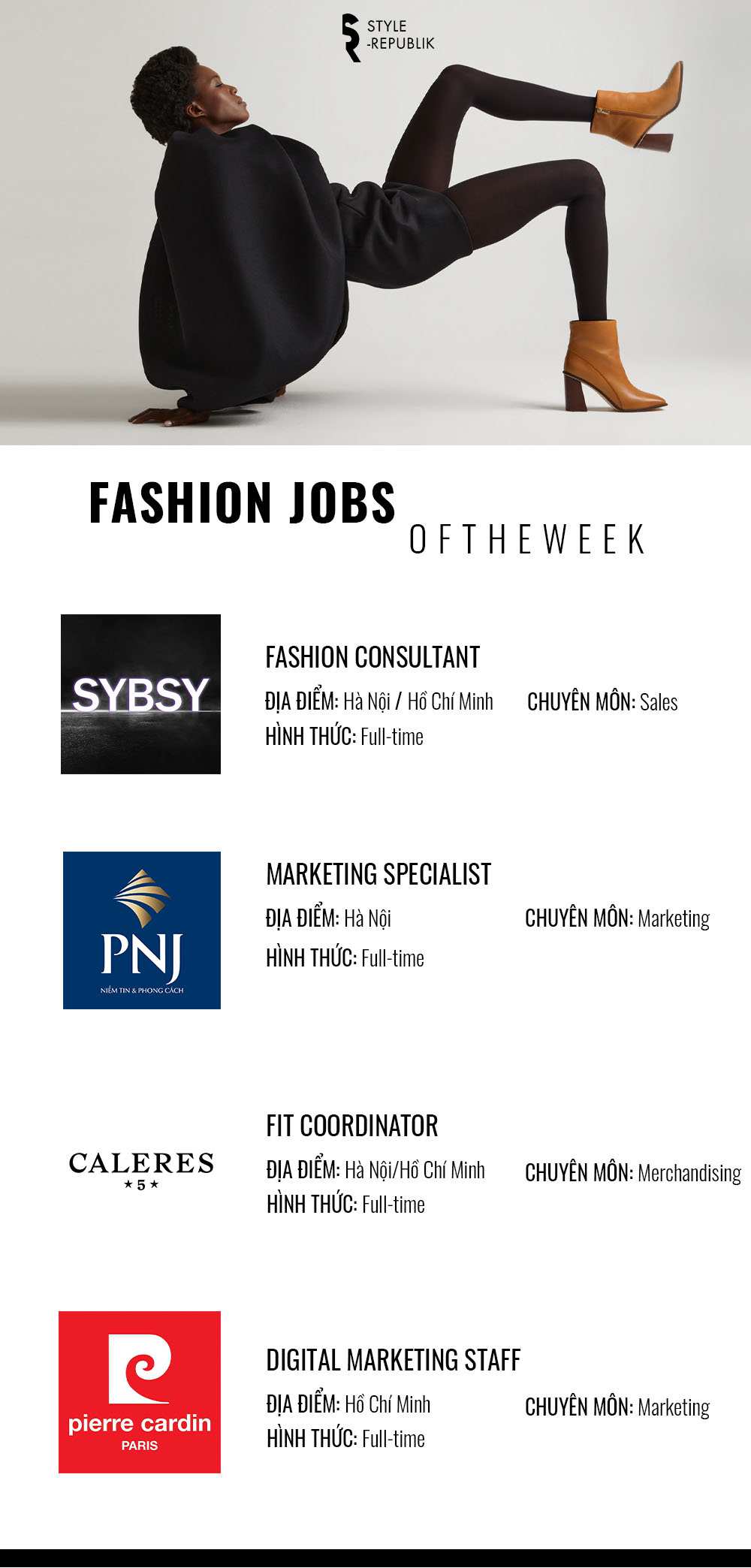Hinh anh [Fashion Jobs of the Week] Việc làm thời trang tại SYBSY, PNJ, Caleres và Pierre Cardin 1