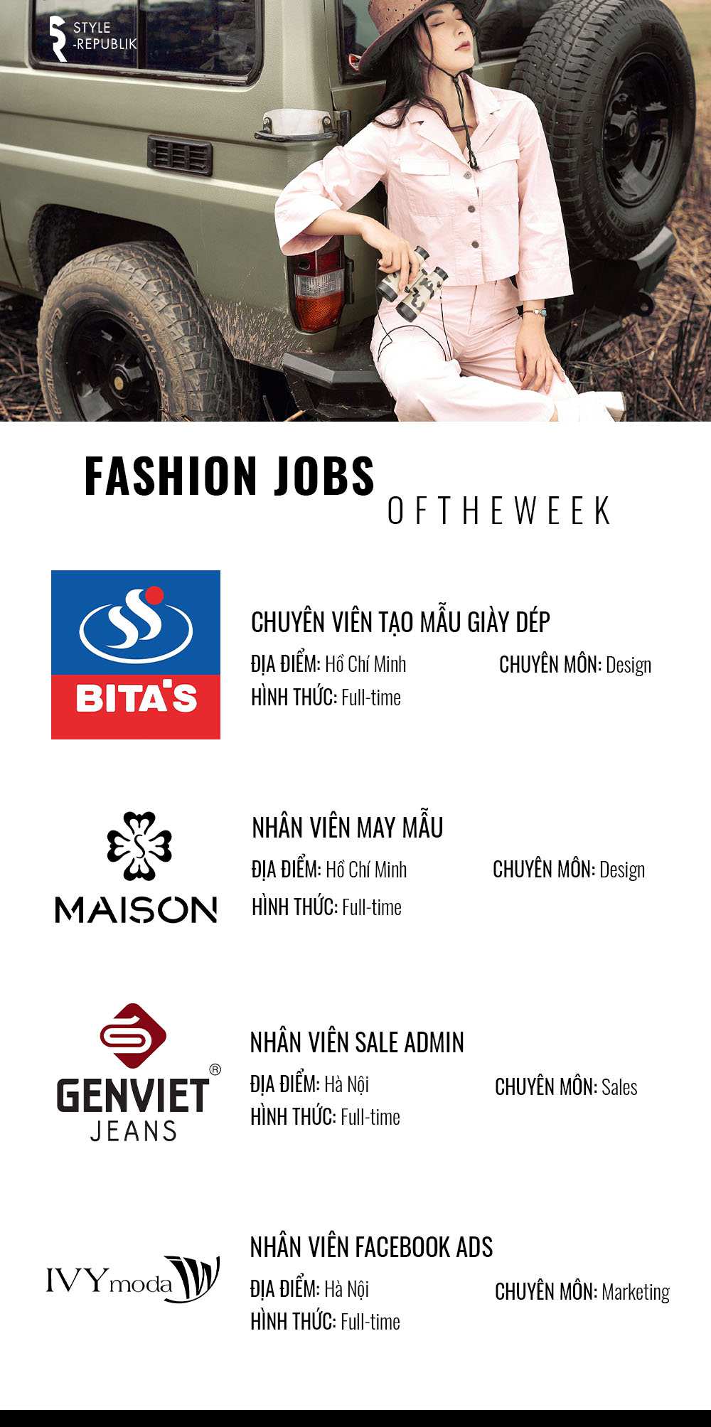 Việc làm thời trang tại Bita's, Maison, GenViet & Ivy Moda Việc làm thời trang tại Bita's, Maison, GenViet & Ivy Moda