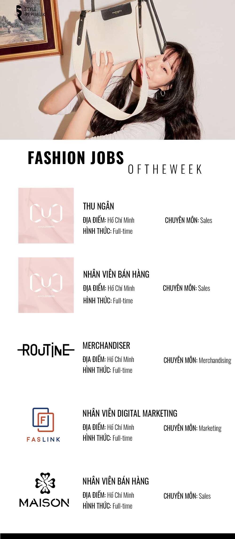 Hinh anh [Fashion Jobs of the Week] Việc làm thời trang tại Ju International, Maison, Routine & Faslink 1