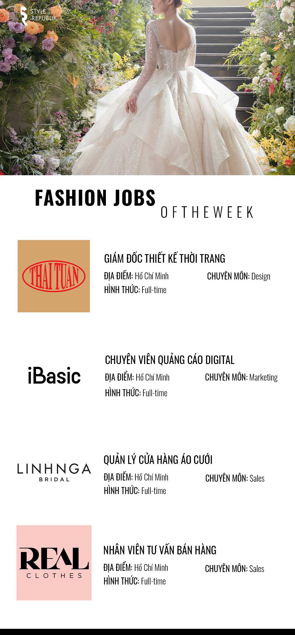 Hinh anh [Fashion Jobs of the Week] Việc làm thời trang tại iBasic, Thái Tuấn, Real Clothes và LINH NGA Bridal 1