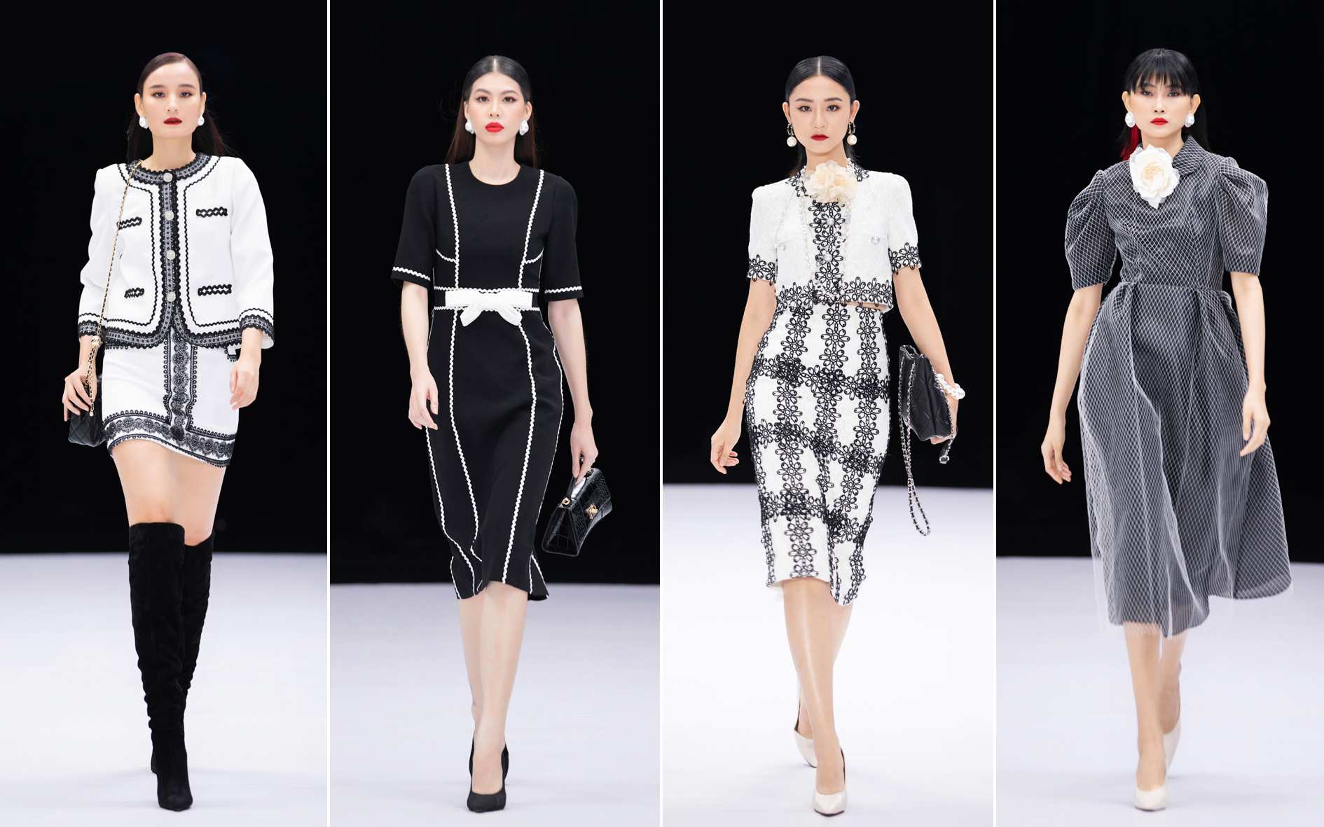 Hinh anh Trắng - đen kinh điển kết hợp cùng ren nữ tính 2