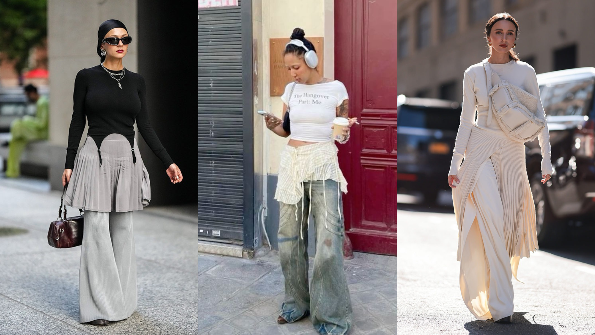 Hinh anh Sức hút khó cưỡng từ bản phối layering “skirt over pants” 2