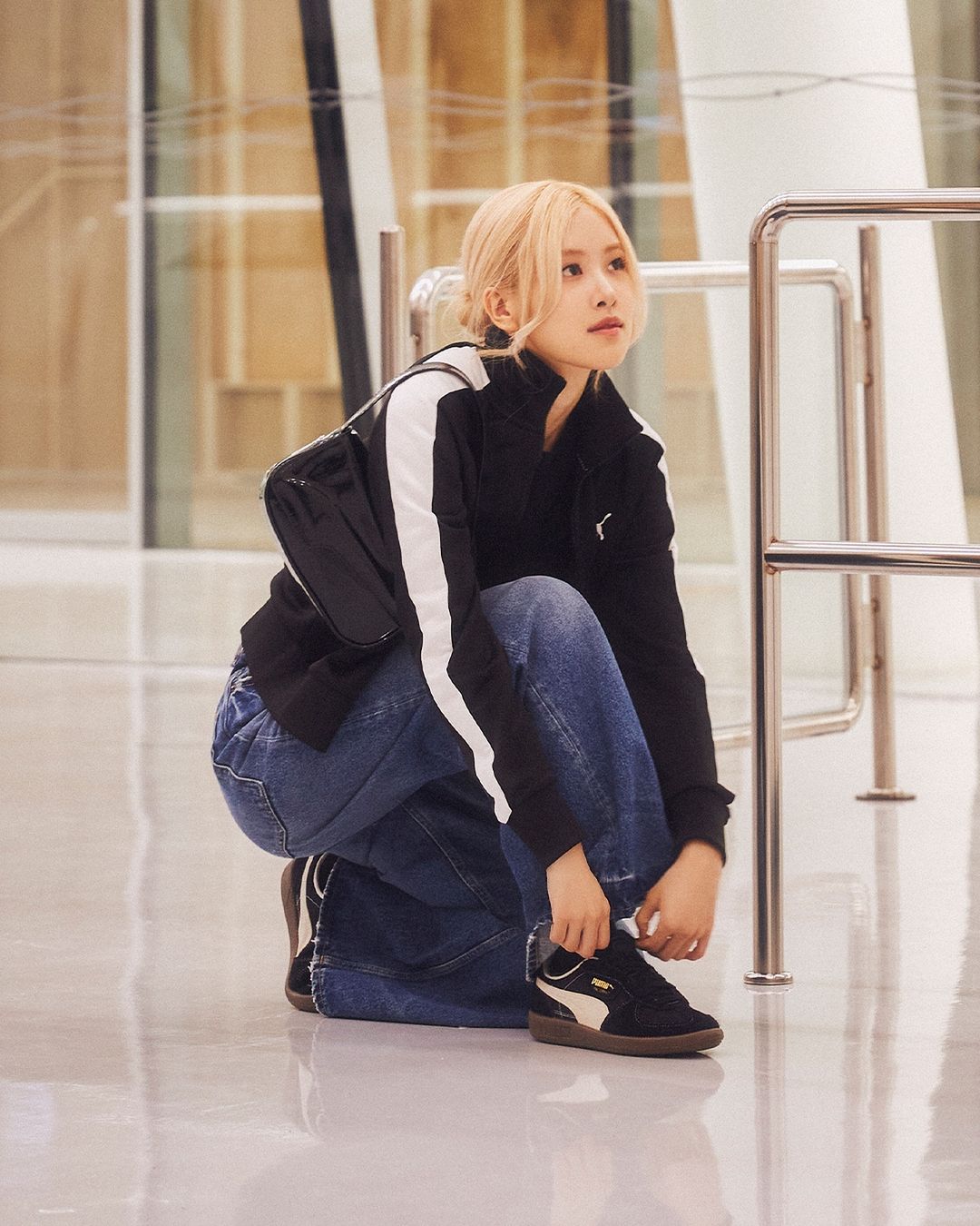 Rosé diện bản Puma Palermo đen trắng