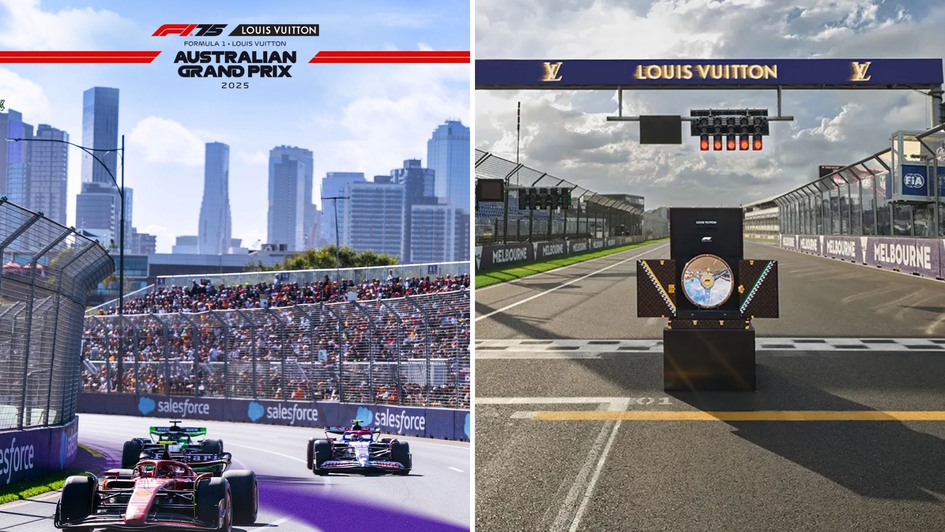 Hinh anh Louis Vuitton Australian Grand Prix 2025 đã đánh dấu lần đầu tiên trong lịch sử F1, một thương hiệu thời trang cao cấp được gắn tên trên chặng đua chính thức. 1